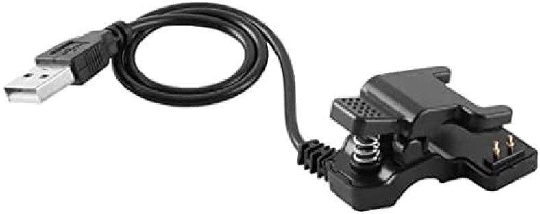 Atevon Universal Clip Smart Watch Charging Cable 2 Pins Cable, Smart Watch Charger For W26, W26Plus, T500, T55, Noise Colour Fit Pro 4 3 2 And All 2 Pin Smart Watch(Black, Charge Only)