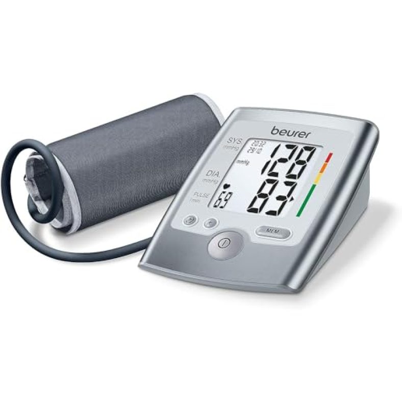 Beurer Bm35 Fully Automatic Digital Blood Pressure Monitor (Grey) | Large Display, Cuff Wrapping Guide, Risk Indicator | Memory Feature With Pulse Rate Detection | 5 Yr Warranty