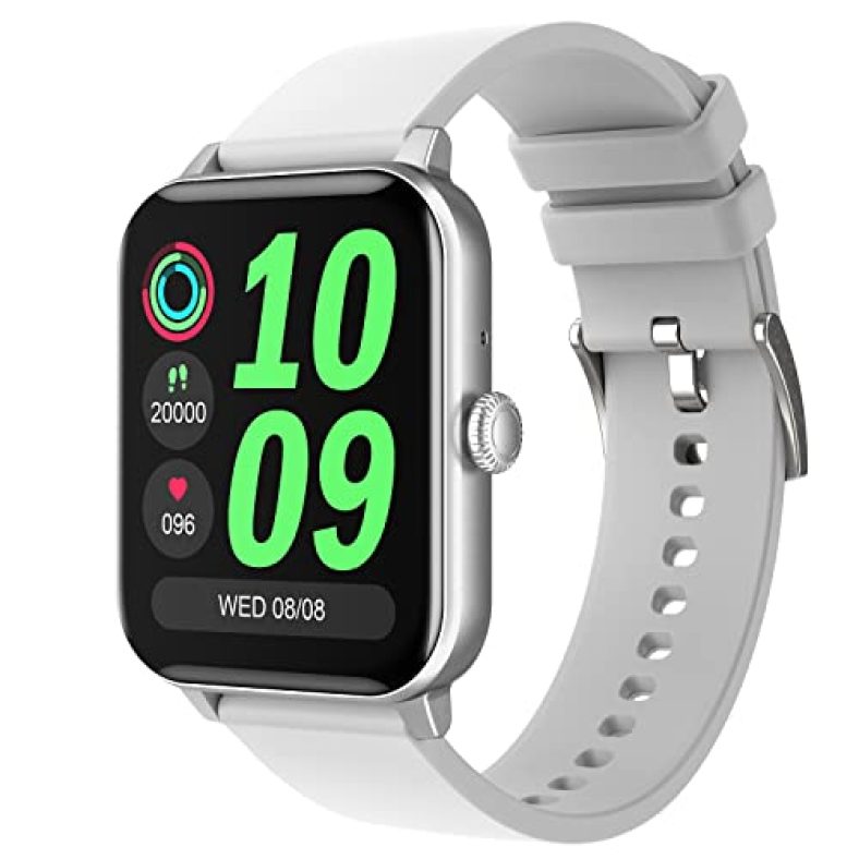 Fire-Boltt Ninja Calling 1.69″ Bluetooth Calling Smart Watch, Dial Pad, Speaker, Ai Voice Assistant With 450 Nits Peak Brightness, Wrist Gaming & 100+ Watch Faces With Spo2, Multiple Sports (Silver)