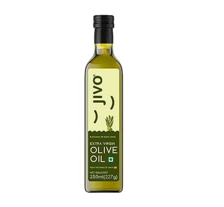 Jivo Extra Virgin Olive Oil 250 Ml | Contains Vitamin E | Low In Saturated Fat | Natural And Cold Pressed Cooking Oil, For Dressings, Salad And Soups, Dips & Marinades Glass Bottle