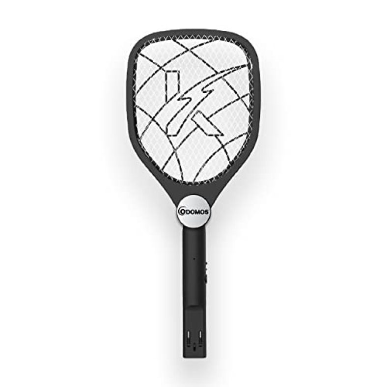 Odomos Attack Anti – Mosquito Rechargeable Racquet With 400Mah Battery || 6 Month Warranty (Black)
