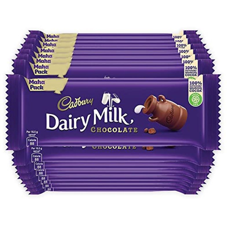 Cadbury Dairy Milk Chocolate Bar, 55 G Maha Pack (Pack Of 15)
