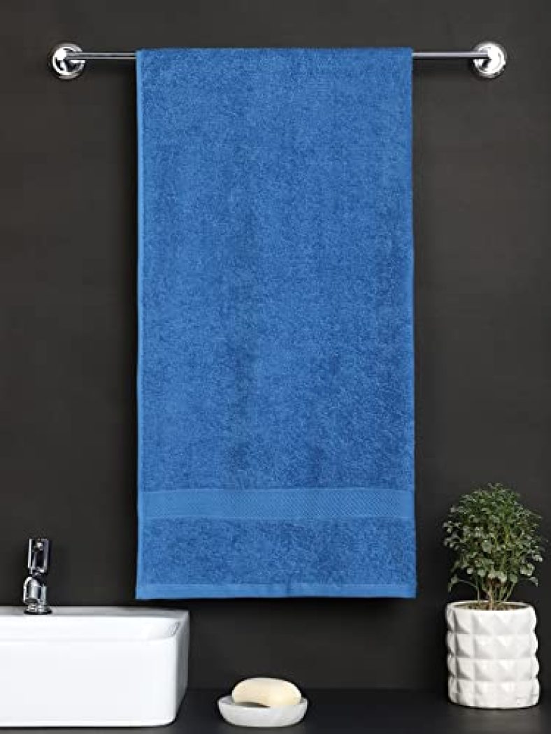 Raymond Home 100% Cotton 380 Gsm Terry Bath Towel For Men/Women (Navy Blue)