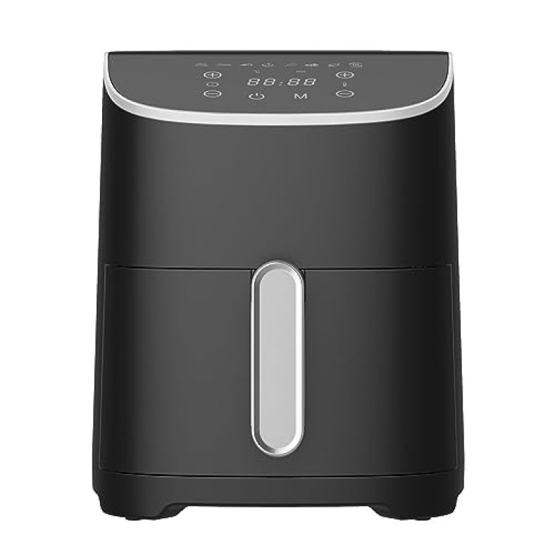 Bergner Master Pro Air Fryer, 1300 W, 4.8L, With 360 Degree Airflow Technology, Multi Preset Cooking Menu, Basket With Nonstick Coating, Black