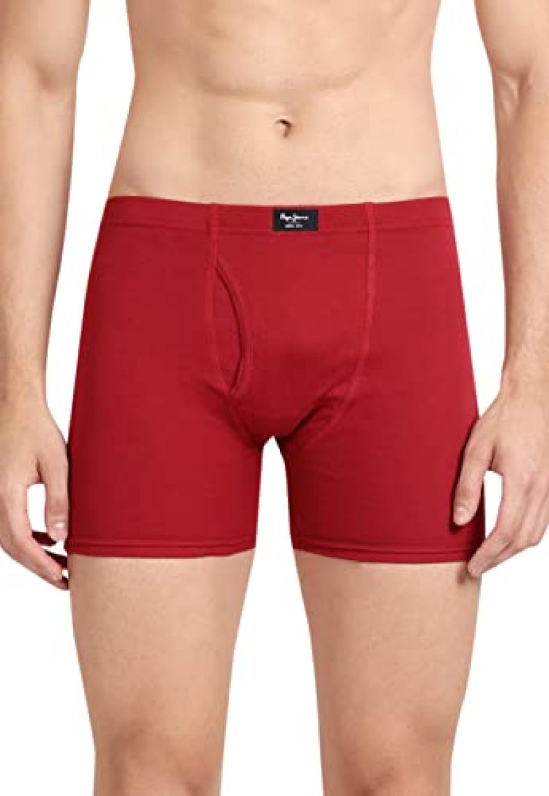 Pepe Jeans Innerwear Men’S Cotton Trunks (Pack Of 2) (Clt01-02_Parry Red_Parry Red_70-75_Parry Red_75 Cm)