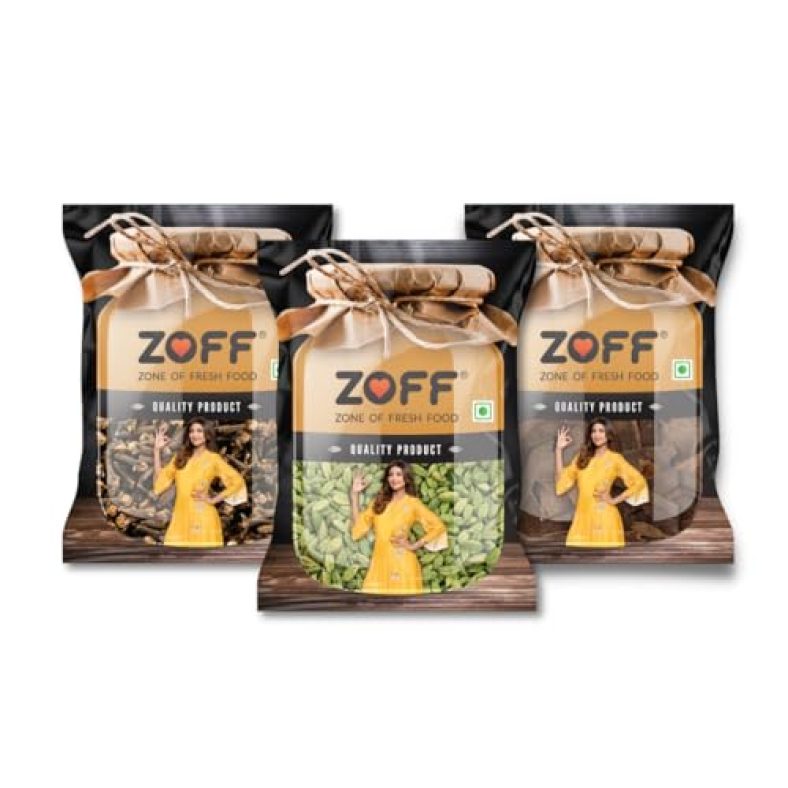 Zoff Chai Starter Pack: Elevate Your Chai Experience With Laung (50G), Elaichi (25G) , And Dalchini (100G) | Net Weight – 175G