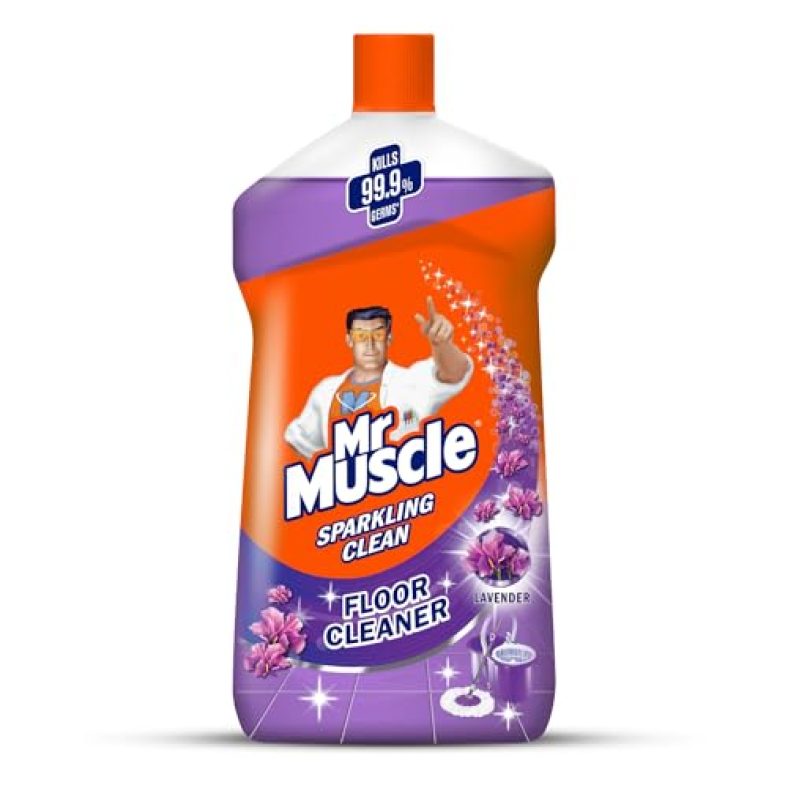 Mr. Muscle Floor Cleaner Liquid, Lavender, 1000Ml | Disinfects And Restores Shiny Floors | Kills 99.9% Germs