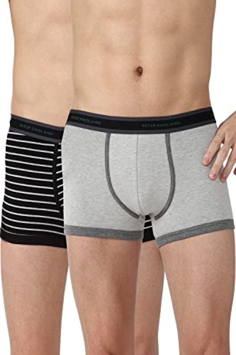 Peter England Men’S Cotton Blend Classic Regular Fit Trunks (Pack Of 2) (Petrmrgp120336_Black_S)