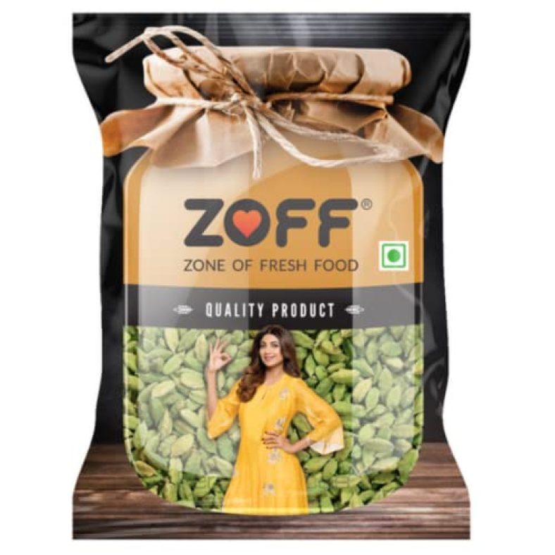 Zoff Green Cardamom | Choti Elaichi Whole | 100% Natural | Net Weight 100 Gm