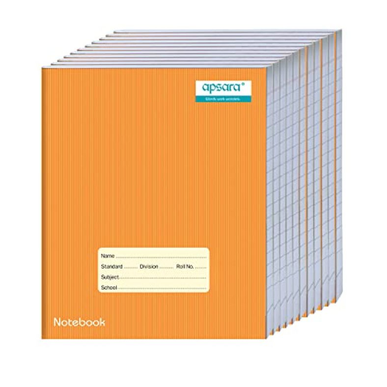 Apsara Small Size Notebook | Brown Cover | Blue Lines | Bright Paper |Hardbound | 19 X 15.5 Cm | 172 Pages | Single Line | Pack Of 12