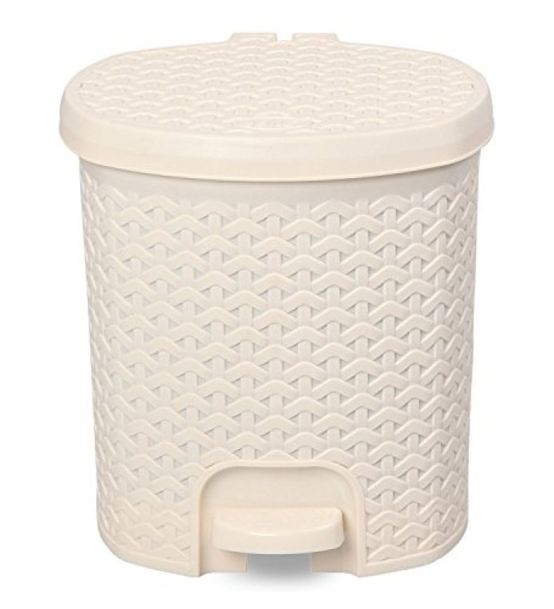Cello Classic Plastic Pedal Bin 2, 12 Liters, Ivory