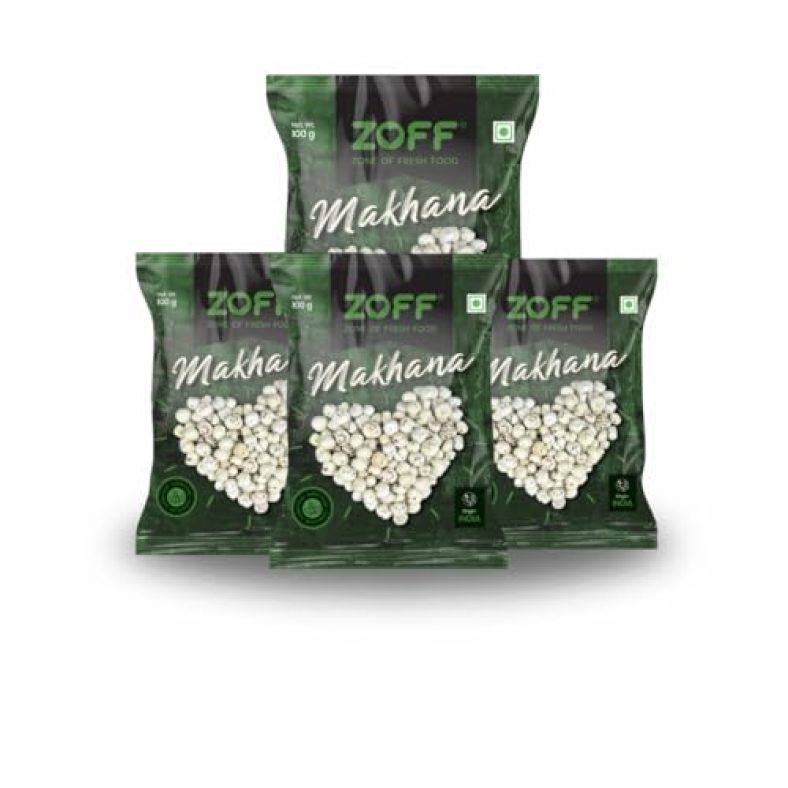 Zoff Lotus Seeds | Fox Nuts Small Size | Phool Makhana | 100Gm Pack Of 4 | Net Weight – 400G