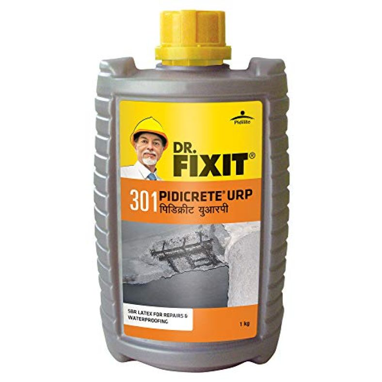 Dr.Fixit 301 Sbr Latex Pidicrete Urp, Sbr Latex For Waterproofing & Repairs – 1Kg (Grey)
