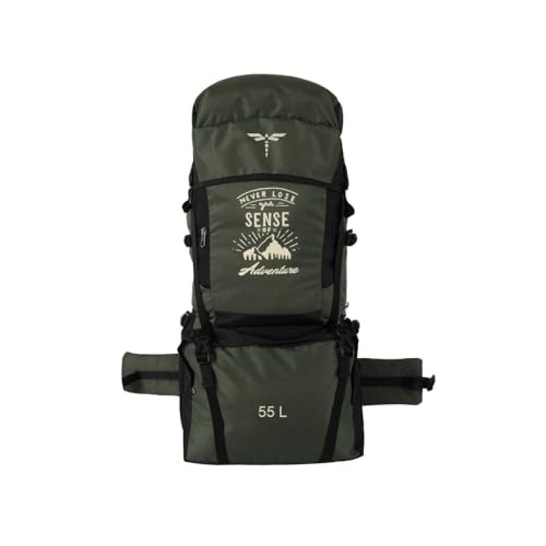 Impulse Rucksack Bags 55 Litres Travel Bag For Men Tourist Bag For Travel Backpack For Hiking Trekking Bag For Men Camping Adventure Calling (Green)