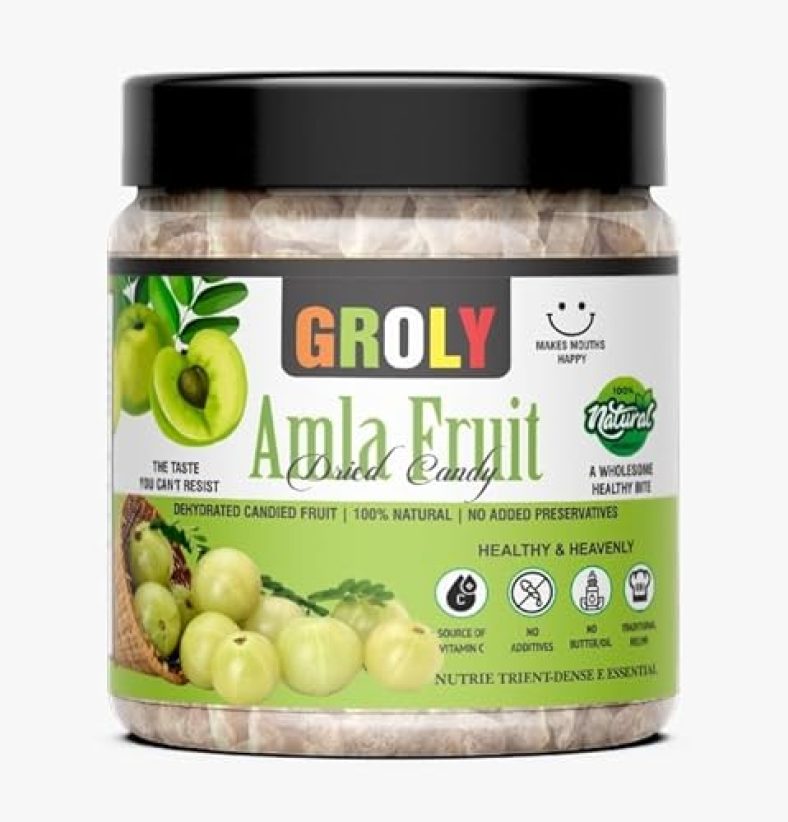 Groly Organic Sweet Amla Candy (No Sugar Layer) (400 G)