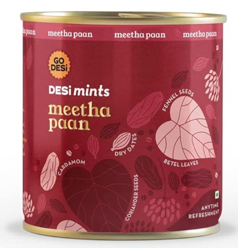Go Desi Meetha Paan Mouth Fresheners, Desi Mints, Refreshing Mouthfreshener, Mukhwas (2 X 90G)