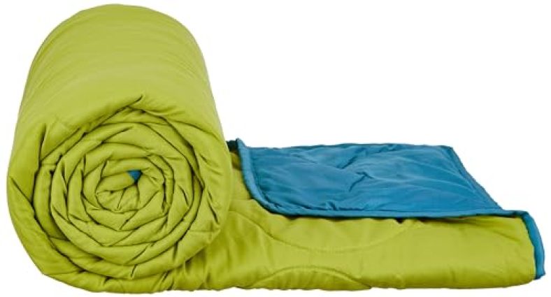 Amazon Brand – Solimo Microfibre Reversible Double Bed Comforter/Quilt/Ac Blanket|Aqua Blue & Olive Green|120 Gsm