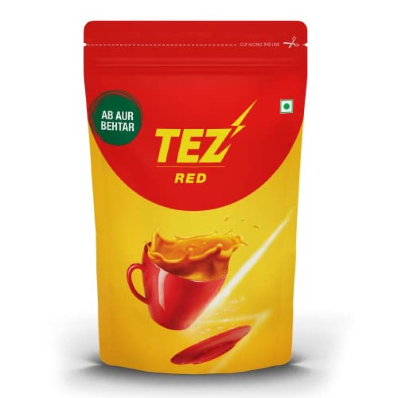 Tez Red Tea 1 Kg Pouch – Premium Kadak Chai Patti | Strong, Aromatic & Rich Black Ctc Leaf Tea | Authentic Assam Cha | Black Tea