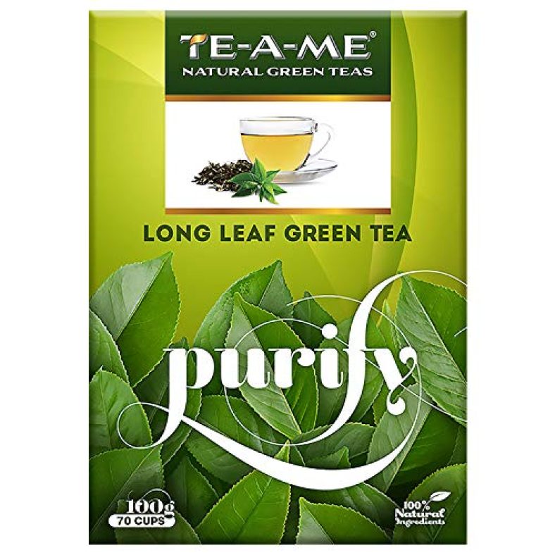 Te-A-Me Purify Long Leaf Green Tea – 100 Gms | 100% Natural Ingredients | Zero Calories – Improves Metabolism & Reduces Waist