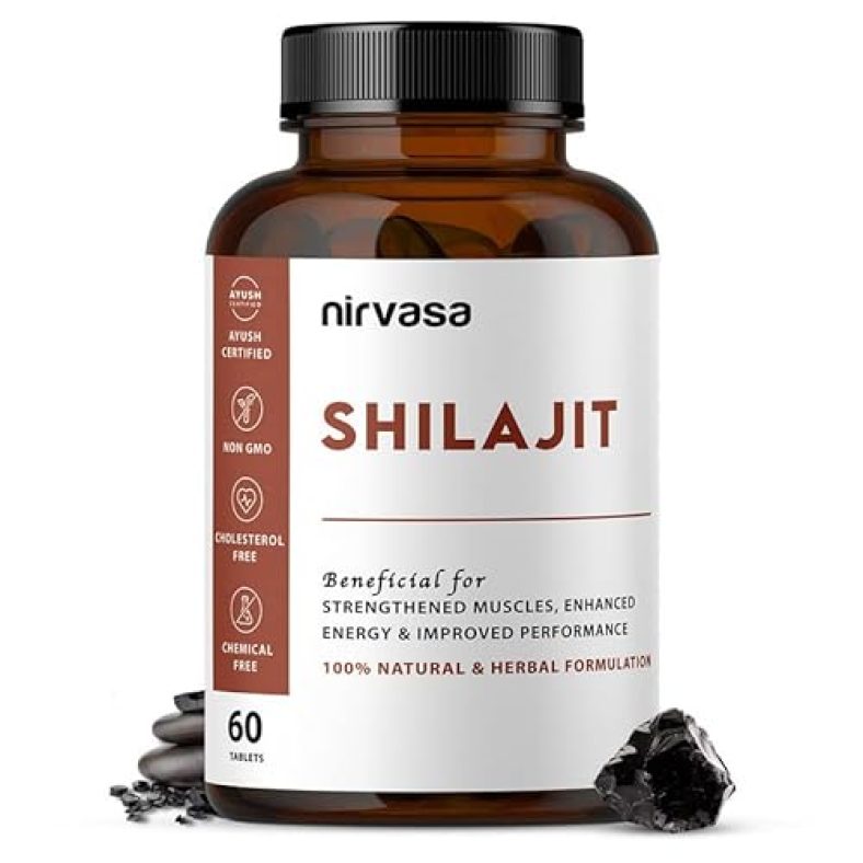 Nirvasa Shilajit Tablets (500Mg) With Pure Shilajit Extract | Improves Performance, Provides Muscle Strength & Elevates Energy | Shilajit Original Tablets For Men & Women | 60 Tablets X 1