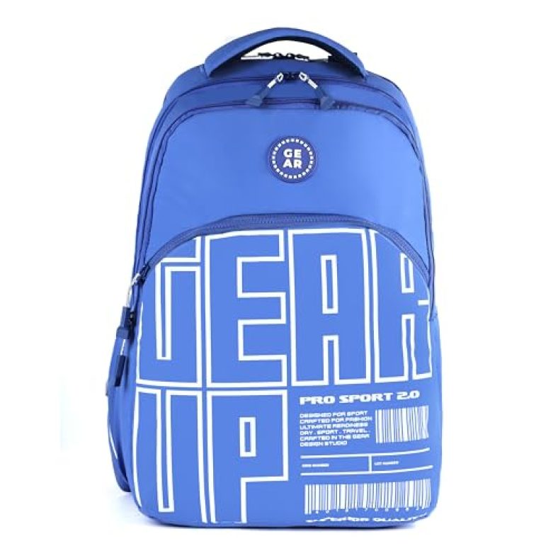 Gear Arise 40L Water Resistant School Bag With Sternum Strap/Casual Backpack/Daypack/College Bag For Boys/Girls/ Men/Women (Blue)