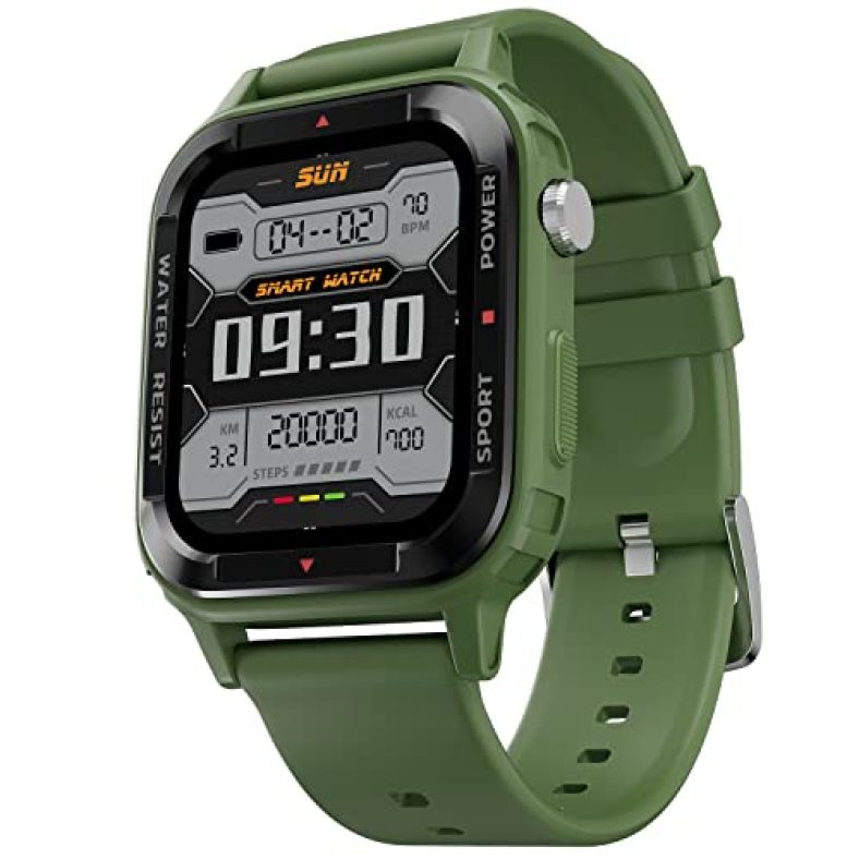 Fire-Boltt Tank 1.85″ Outdoor Rugged Bluetooth Calling Smart Watch, 123 Sports Mode, 8 Ui Interactions, Built In Speaker & Mic, 7 Days Battery (Green)