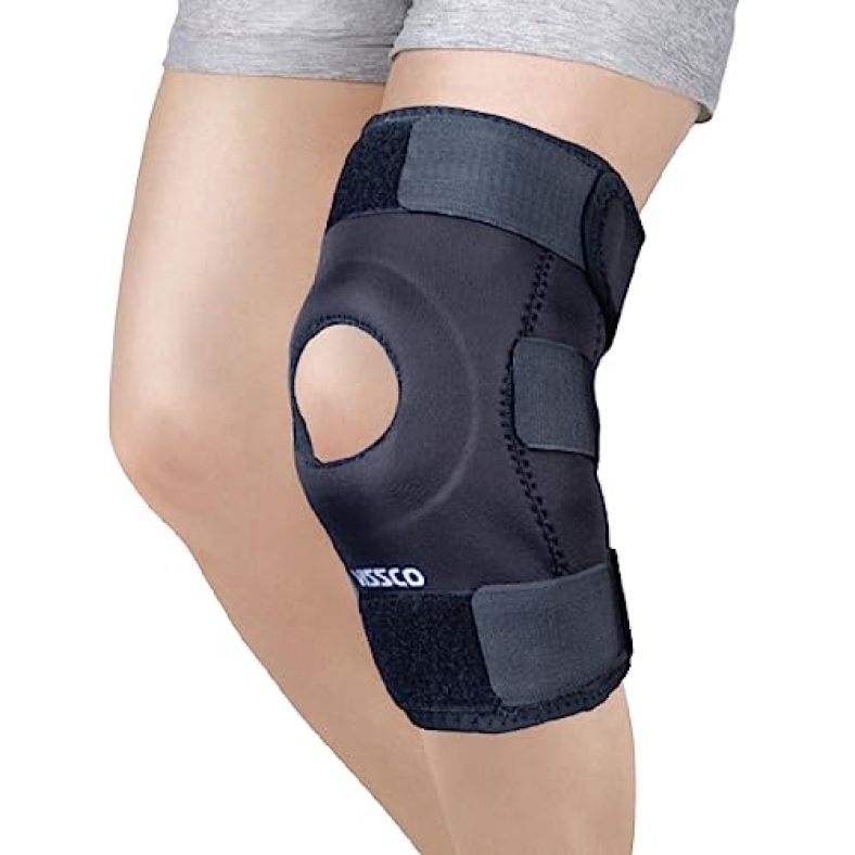 Vissco Functional Knee Support (Moderate Support), Knee Support For Pain Relief, Knee Injury Braces For Walking, Running, Gym, Workout, Weightlifting (Single) – Xl (Black)