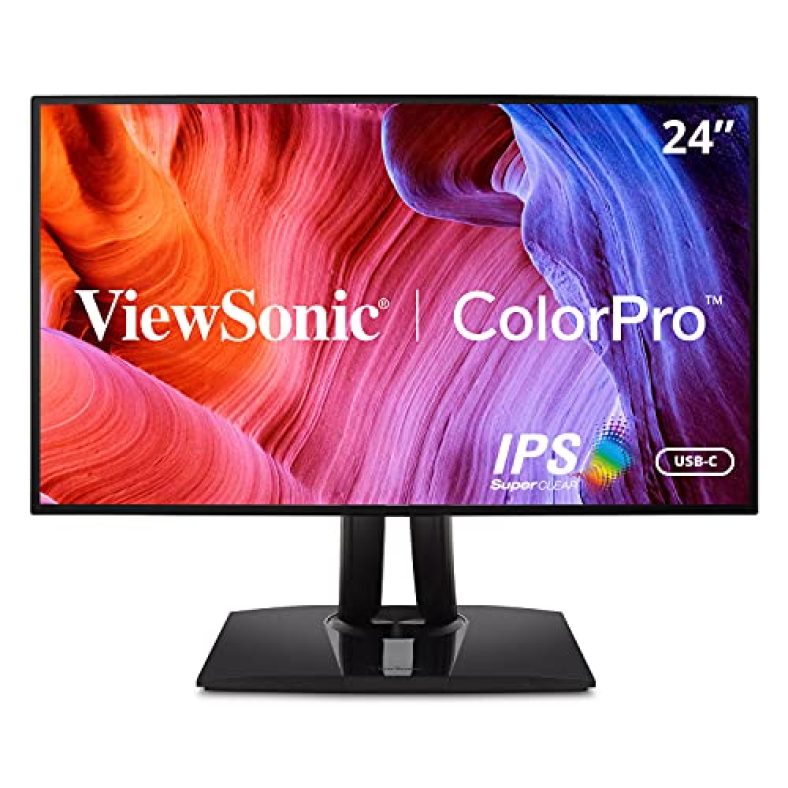 Viewsonic 24 Inch Colorpro Professional Fhd Ips Monitor For Photography, Graphic Design, Delta-E,100%Srgb, Advance Ergonomics, Type-C 65W Charge Back, Hdmi & 5 Year Warranty Upon Registration-Vp2468A