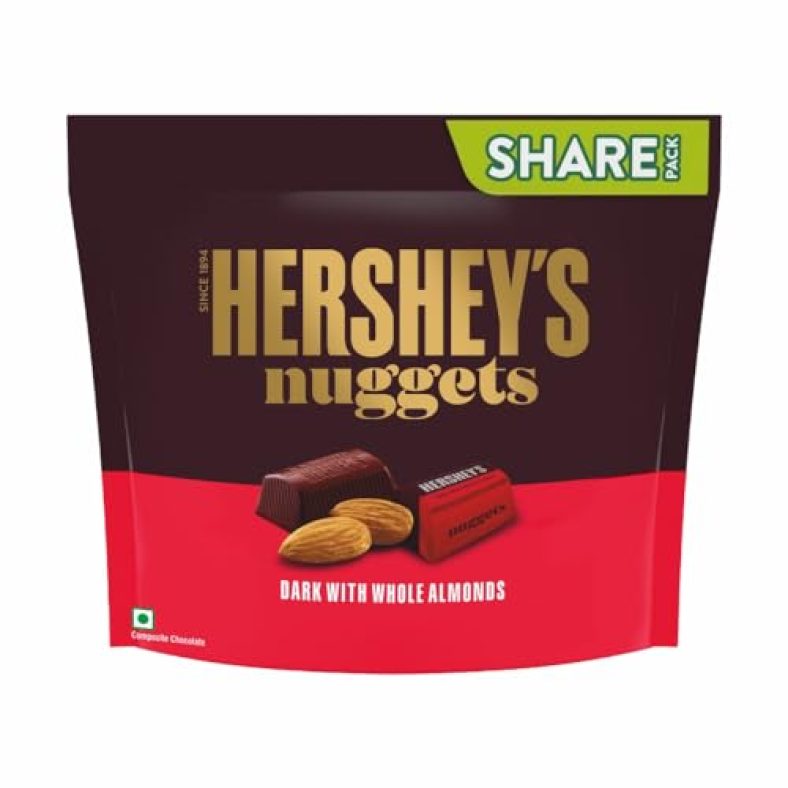 Hershey’S Nuggets Dark With Whole Almonds| Deliciously Dark Cocoa Rich Chocolate 130.2G