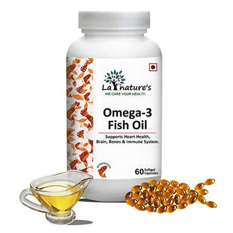 La Nature’S Omega-3 Fish Oil 60 Capsules- 1000Mg, High-Potency 180Mg Epa & 120Mg Dha Lemon-Flavored Softgels For Heart, Brain, Joints, Eyes, And Skin Essential Omega-3 Fatty Acids For Men And Women