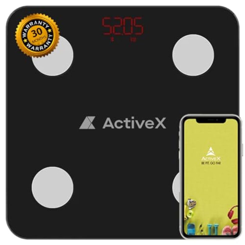 Activex (Australia) Savvy Smart Bluetooth Body Composition Weighing Scale| Tracks Body Weight, Body Fat, Bmi & More | Free Activex App | Batteries Included | 1 Year Warranty
