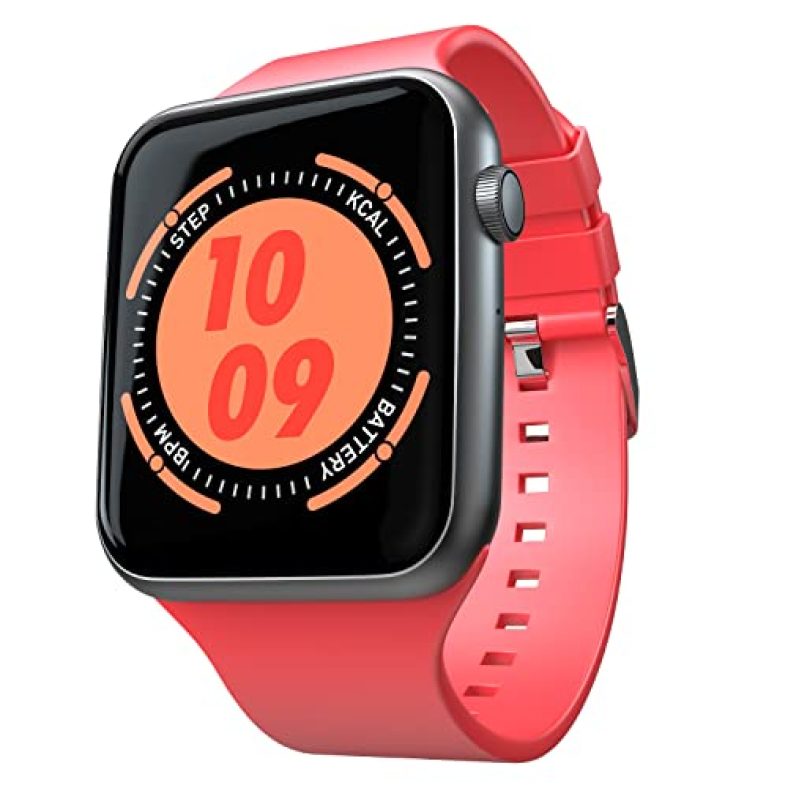 Fire-Boltt Ring Bluetooth Calling Smartwatch With Spo2 & 1.7” Metal Body With Blood Oxygen Monitoring, Continuous Heart Rate, Full Touch & Multiple Watch Faces (Red)