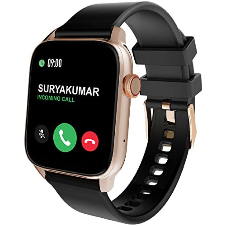 Maxima Max Pro Hero Smart Watch Advanced Dual Chip Bluetooth Calling Largest Display 1.83″ 600 Nits Brightness 100+ Sports Mode 24X7Hr,Spo2, Sleep Monitor Inbuilt Games (Black Gold)