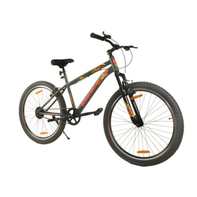 Urban Terrain Zion27” Red Single Speed, Steel, Mountain Bike With Free Cycling Event And Ride Tracking App(18 Inch Frame, Ideal For Unisex)