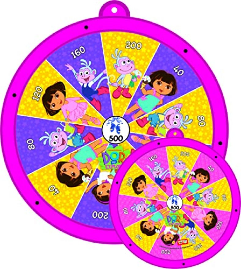 ‎Zitto Dora 2 In 1 Round Dart Board & Game Board For Kids (Small)