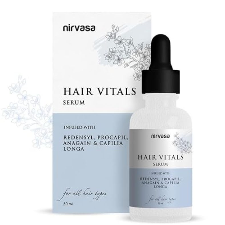 Nirvasa Hair Vitals Hair Growth Serum With 3% Redensyl, Procapil & Palmetto | Natural Dht Blocker For Hairfall Control & Growth | Fast Absorption, No Irritant & Non-Sticky | Silicone & Dye Free | 50Ml