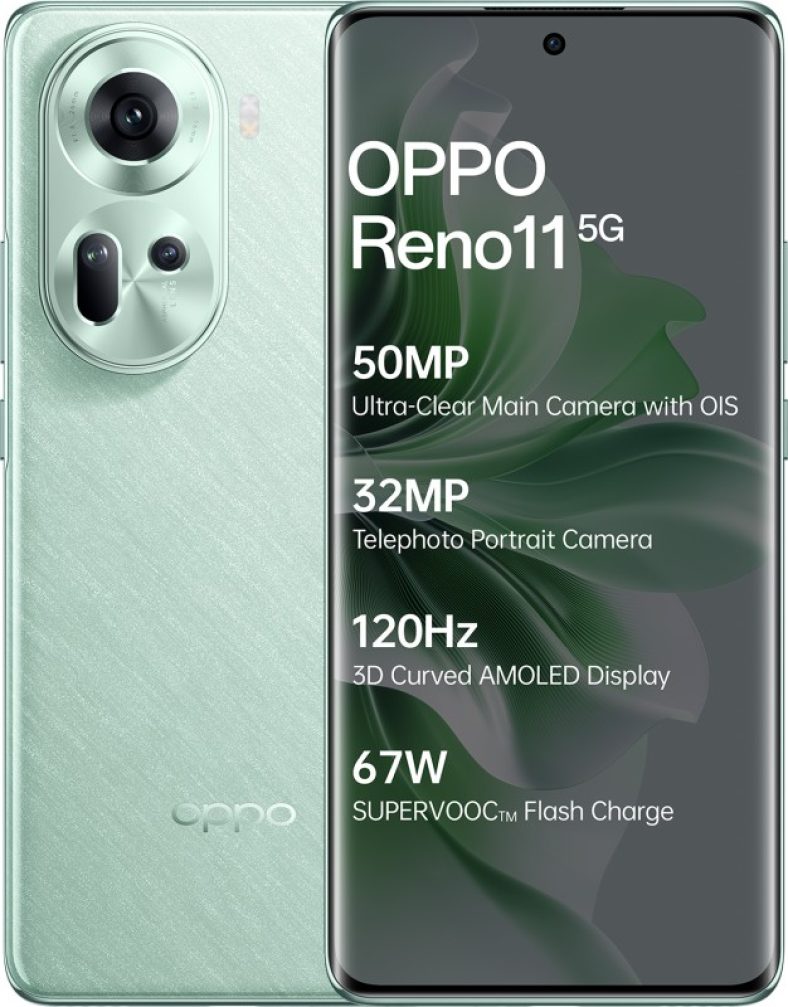 Oppo Reno11 5G (Wave Green, 128 Gb)(8 Gb Ram)