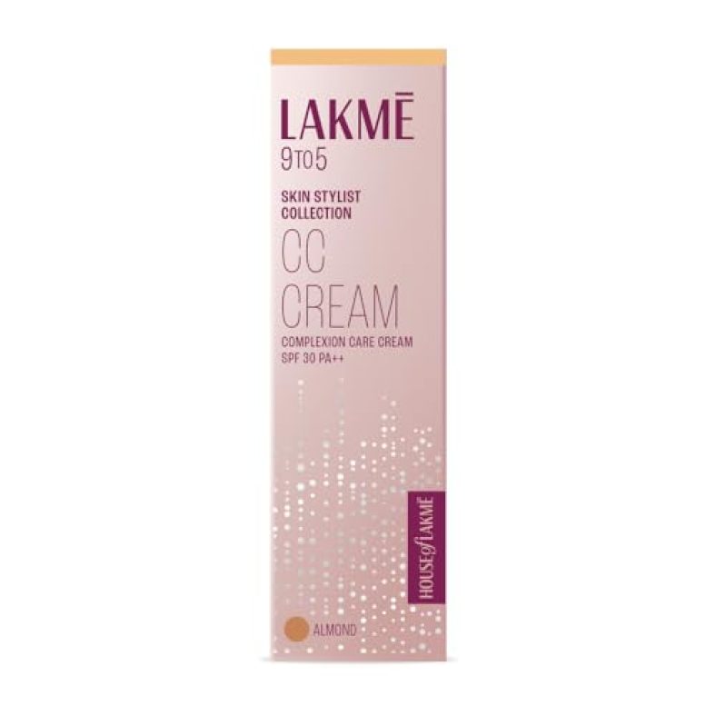 Lakme 9 To 5 Complexion Care Face Cc Cream,Almond, Spf 30, Conceals Dark Spots & Blemishes, 30 G