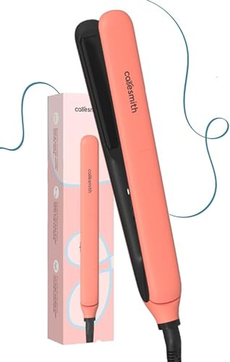 Caresmith Bloom Hair Straightener For Women | 4H Hardened Ceramic Plates For Toughness | Heats To 220 C In 1 Min | Flexible Floating Plates | Ultra-Light & Portable Mini Hair Straightner | 360 Swivel Cord Hair Machine