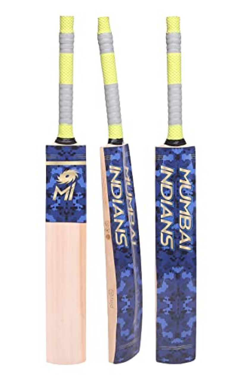 Playr X Mumbai Indians Vintage Tennis Popular Willow Bat Cricket (Size: 4)