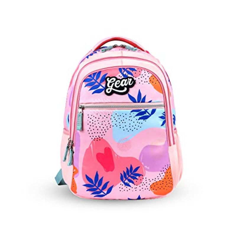 Gear Floral Blossom 30L Medium Water Resitant School Bag/Casual Backpack/Kids Bag/Daypack/College Bag For Girls/Women (Pink)