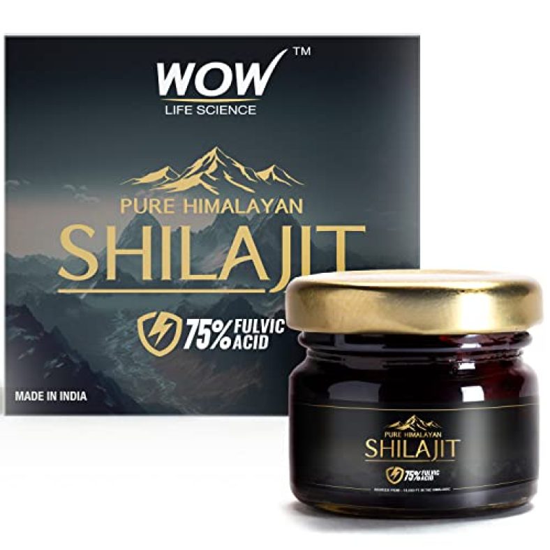 Wow Life Science Pure Himalayan Shilajit/Shilajeet Resin – 20G | Guaranteed 75%+ Fulvic Acid | Sourced From ~18,000 Ft | For Stamina, Endurance & Strength | Contains Lab Certificate | 100% Ayurvedic