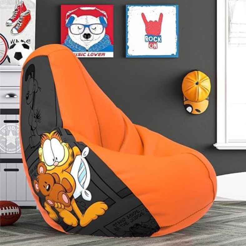 Comfybean Bag With Beans Filled Xxxl- Official: Garfield Bean Bags – For Young Adults – Max User Height : 5-5.8 Ft.-Weight : 60-70 Kgs(Model: Garfield_Artwork-7B – Orange)