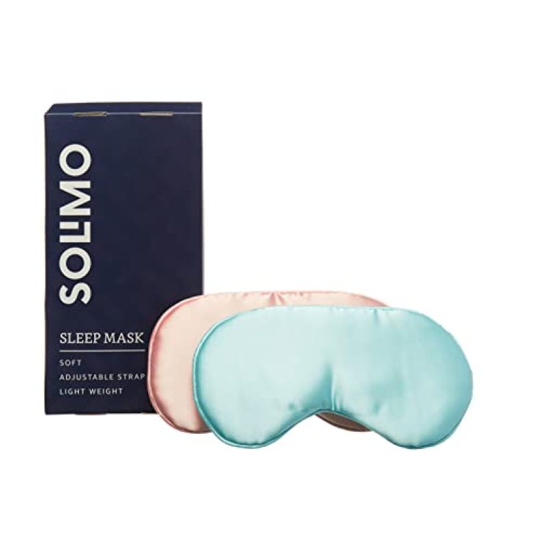 Amazon Brand – Solimo Sleep Mask, Ultra Smooth, Adjustable Strap, Total Blockout (Sea Green & Copper, Pack Of 2)