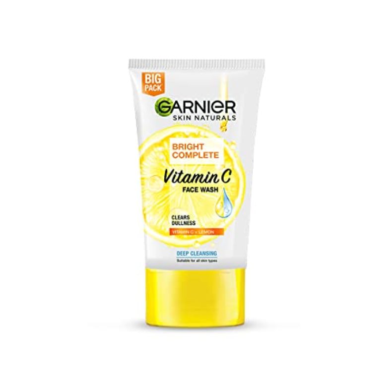 Garnier Skin Naturals Bright Complete Vitamin C Face Wash – Vitamin C Face Wash For Brighter And Glowing Skin – Suitable For All Skin Types, 150G