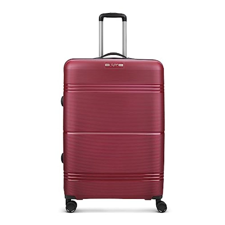 Skybags Paratrip Large Size Hard Luggage (79 Cm) | Polypropylene Luggage Trolley With 8 Wheels And Anti Theft Zipper | Maroon | Unisex