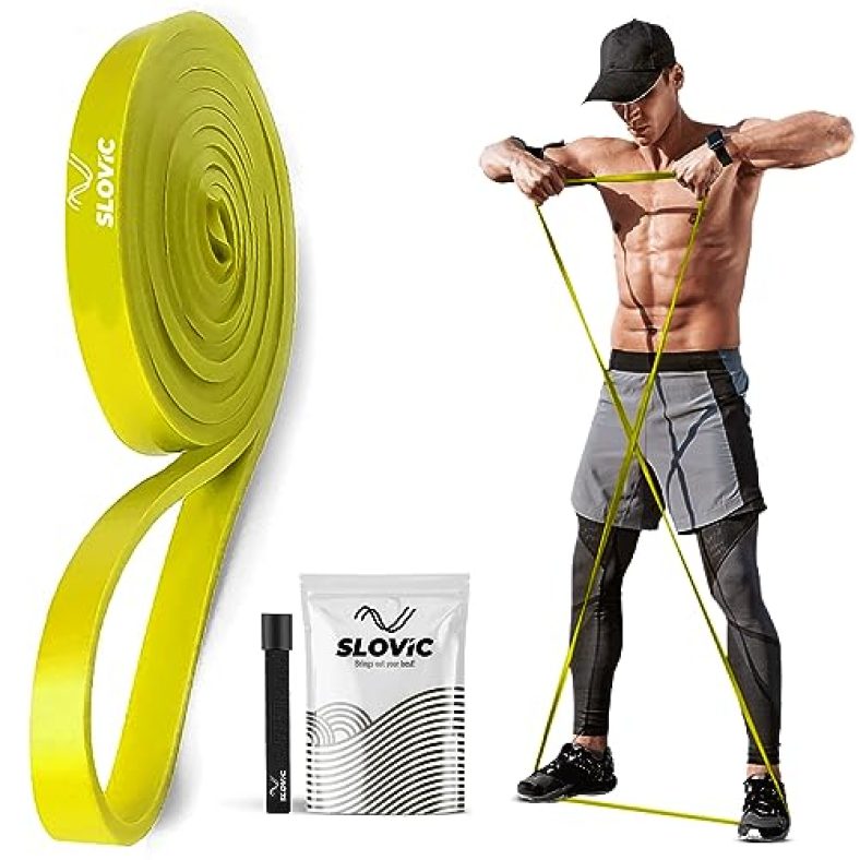 Slovic Yellow Resistance Bands For Workout For Men And Women (1 Year Warranty) Resistance Band Set & Exercise Band For Home Gym Fitness Pull Up Band & Toning Band 100% Natural And Unbreakable Rubber