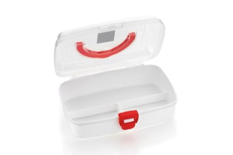 Clazkit Bpa-Free Emergency Small Compact Medical Storage Box: Portable, Organized, And Secure Solution For Your Essentials (White, Plastic)