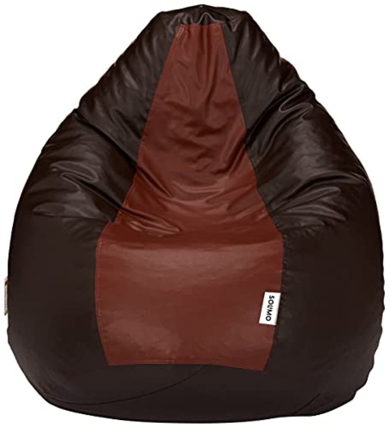 Amazon Brand – Solimo Xxl Bean Bag Filled With Beans (Brown And Tan)(Faux Leather)