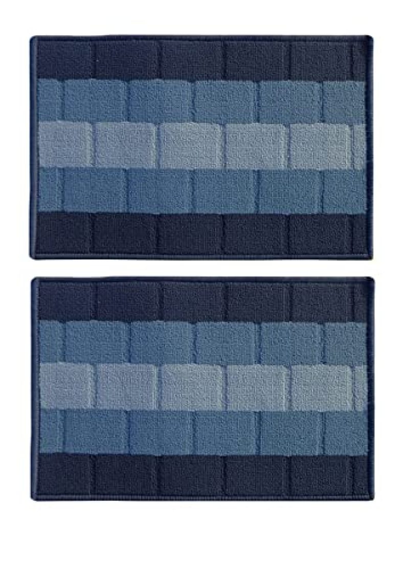 Status Luxury Premium Polypropylene Home Decor Doormats Floor Door Mat (Pack Of 2, Blue)